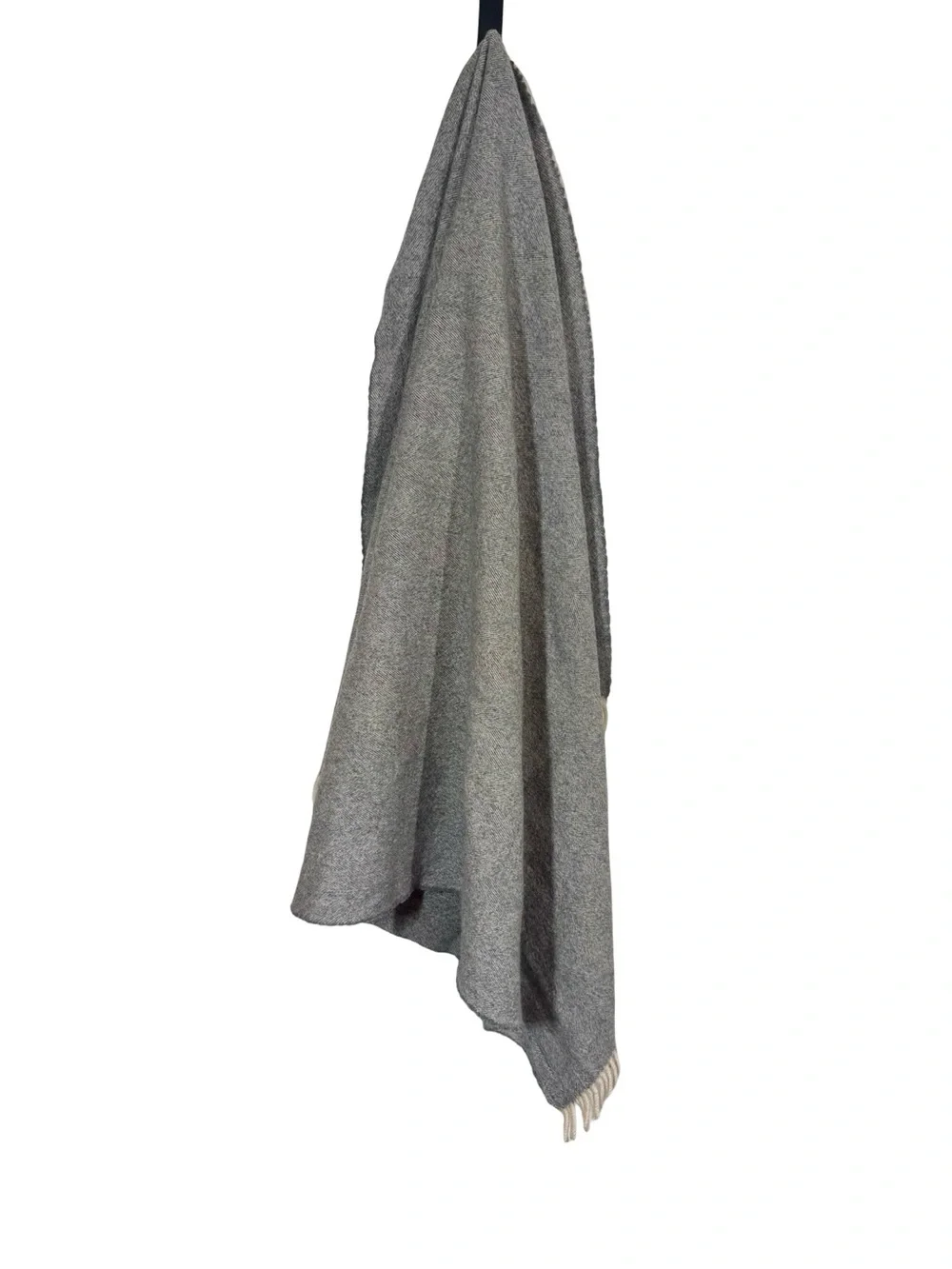 McNutt of Donegal Storm Grey Herringbone Lambswool Blanket Throw Pure Irish Wool